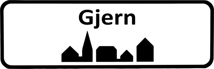 City sign of Gjern - Gjern Byskilt
