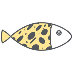 Cute Fish Doodle Hand Drawn
