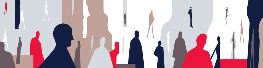  modern people abstract vector illustration , background design element