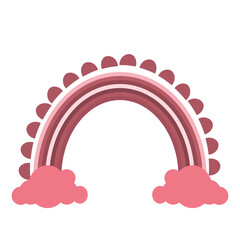 Cute pastel rainbow with cloud and cute element
