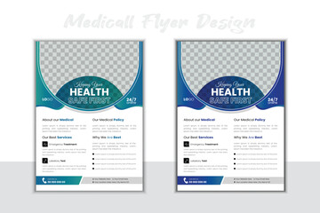 Medical Flyer Corporate Healthcare Flyer Template Organic & Geometric shape Flyer Circle Gradient Colorful concepts flyer Corporate healthcare and medical a4 flyer design template for print