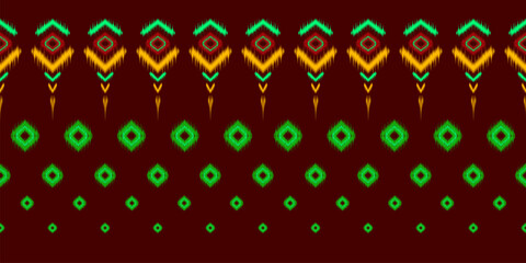 Geometric ethnic pattern seamless flower color oriental. seamless pattern. Design for fabric, curtain, background, carpet, wallpaper, clothing, wrapping, Batik, fabric,Vector illustration