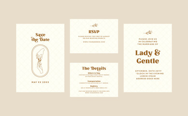 Wedding invitation template. Save the date design. Decorative vector illustration.