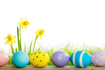 Easter eggs and flowers