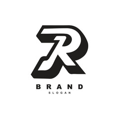 Hand drawn bold letter R logo design for your brand or business