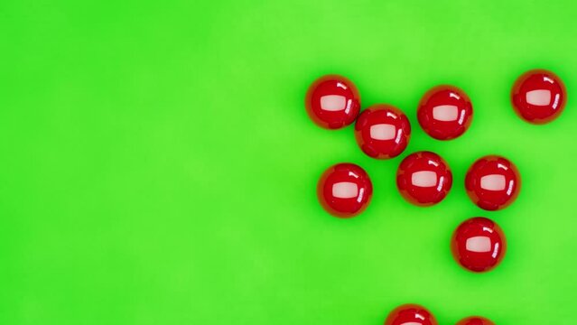 Billiard - White Ball hitting Red Ball 4K