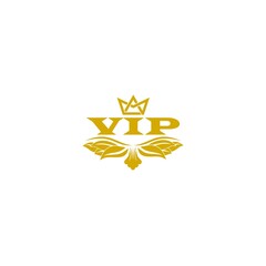 VIP Icon logo with crown isolated on white background