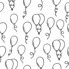 Playful Balloon Seamless Pattern for Creative Projects - obrazy, fototapety, plakaty