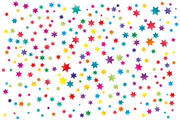 Premium background of multicolor stars on white background