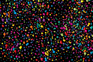 Multicolor splash background on black background.