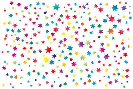 Premium background of multicolor stars on white background © Bela Art