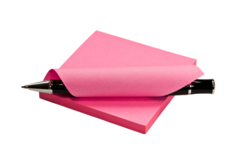 Papier und Kugelschreiber mit Notizblock  transparent freigestellt