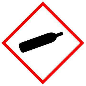 Warnschild GHS04 Gefahr - Komprimierte Gase  transparent freigestellt