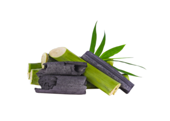 charcoal bamboo isolated on transparent png