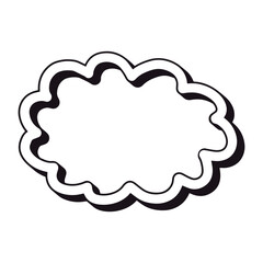 Decorative Cloud Element. Outline Hand Drawn Illustration
