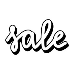 Word Sale. Outline Hand Drawn Lettering