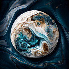 Abstract Ocean with Natural Luxury Texture, Marble Swirls and Agate Ripples AI generated