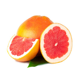 Fresh grapefruit isolated on a white background