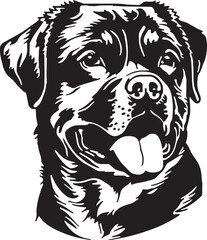 Rottweiler dog head Vector illustration, SVG