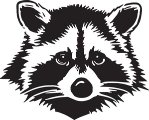 Raccoon head Vector illustration, SVG