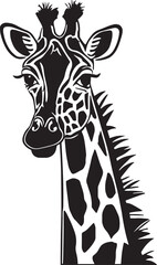Giraffe head Vector illustration, SVG
