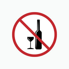 Non Alcohol Icon. No Liquor Symbol  -  Vector for Design, Presentation, Website or Apps Elements.    