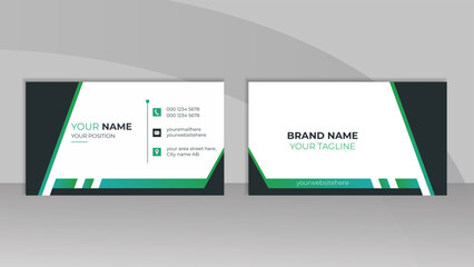 Modern Double sided business card design for business and personal use. Creative and clean visiting card or presentation card template. Vector illustration geometric card design.
