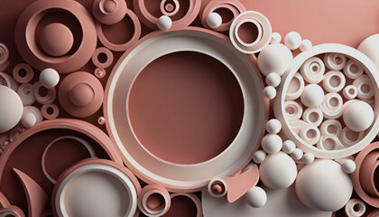 pink 3d rendering of circolar abstract background, 