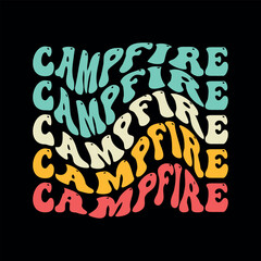 Free vector t-shirt or poster design with illustration of a tent.