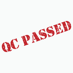 QC Passed Icon. Product's Quality Control Illustration As A Simple Vector Sign & Trendy Symbol for Design, Industrial Websites, Presentation or Application.   