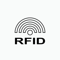 RFID or Radio Frequency Identification Vector Icon for Apps and Websites.    