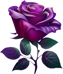purple rose transparent background - Generative AI