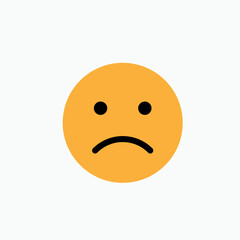 Sad Emoji Faces Vector Icon for Apps and Websites.    
