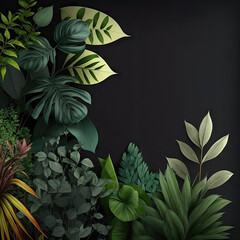 Naklejka na ściany i meble Plants Background with empty copy space for text - Plants Copy Space Backdrops Series - Plants Wallpaper created with Generative AI technology