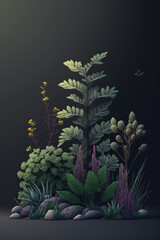 Plants Background with empty copy space for text - Plants Copy Space Backdrops Series - Plants Wallpaper created with Generative AI technology