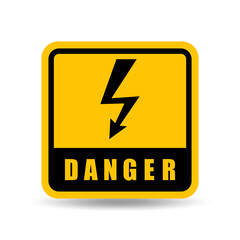 Warning sign, danger, electric current, vector.