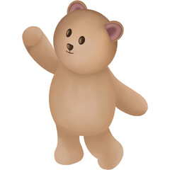 Watercolor cute teddy bear. Watercolor animal illustration.baby shower,scrapbook,wallpaper,wall art, etc.