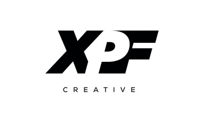 XPF letters negative space logo design. creative typography monogram vector