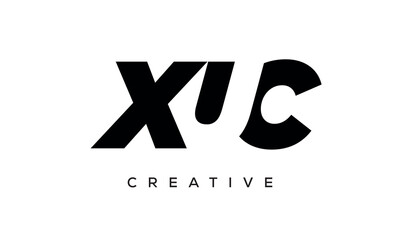 XUC letters negative space logo design. creative typography monogram vector