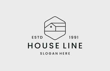 Logo House. House line Symbol Linear Style Isolated on White Background.