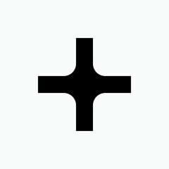 Obraz premium Add or Plus Icon - Vector, Sign and Symbol for Design, Presentation, Website or Apps Elements.