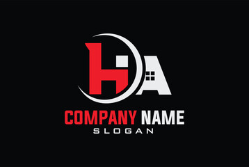 Modern creative letter H, A, HA or AH vector logo design. Minimalist H, A stylish monogram initial based icon.