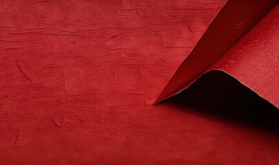  a close up of a red cloth with a red background and a red paper bag on the bottom of the image and the bottom of the fabric.  generative ai