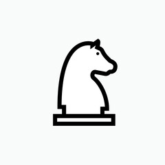 Chess Horse Icon. Strategy or Teamwork Symbol - Logo Vector.   