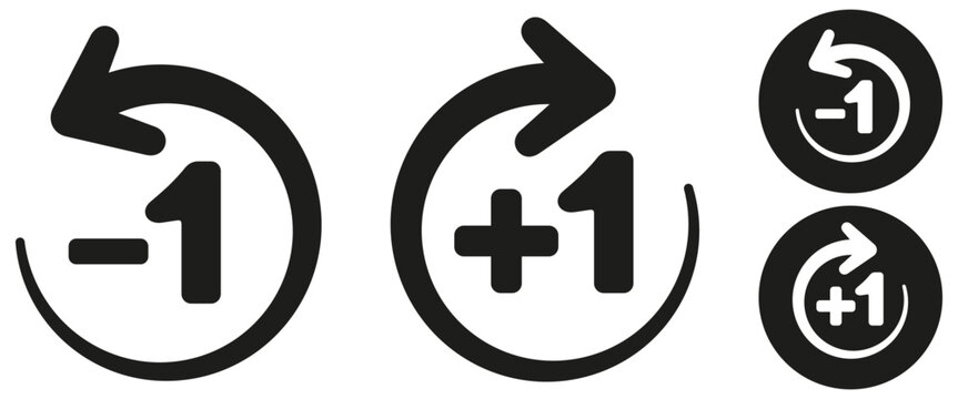 +1 ET -1 AVEC FLÈCHE EN ROTATION