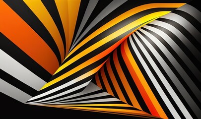  a black and orange abstract background with a diagonal design in the center of the image, with a black background with a white and orange stripe.  generative ai