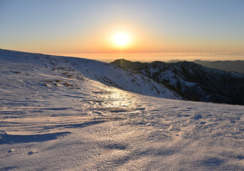 四国愛媛県西条市にある日本百名山「石鎚山冬景色」