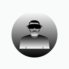 Virtual Reality Icon. 360 Degree View, Virtual Reality Helmet - Panorama  Illustration As A Simple Vector Sign & Trendy Symbol for Design and Websites, Presentation or Mobile Application.   