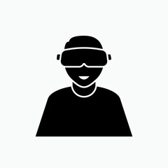 Virtual Reality Icon. 360 Degree View, Virtual Reality Helmet - Panorama  Illustration As A Simple Vector Sign & Trendy Symbol for Design and Websites, Presentation or Mobile Application.   