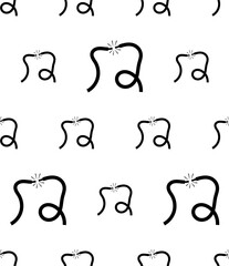 Broken Electric Cable Icon Seamless Pattern, Broken Electric Wire Icon